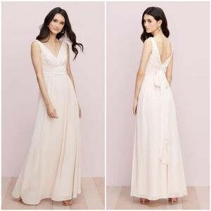 WTOO by Watters Chiffon Wedding / Bridesmaid Dress In Blush